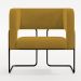 Kit 02 Poltronas Decorativas Scarlett D02 Base de Aço Preto Veludo Mostarda B-260 - Lyam Decor