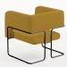 Kit 02 Poltronas Decorativas Scarlett D02 Base de Aço Preto Veludo Mostarda B-260 - Lyam Decor