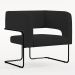 Kit 02 Poltronas Decorativas Scarlett D02 Base de Aço Preto Veludo Preto B-300 - Lyam Decor