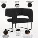 Kit 02 Poltronas Decorativas Scarlett D02 Base de Aço Preto Veludo Preto B-300 - Lyam Decor