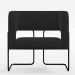 Kit 02 Poltronas Decorativas Scarlett D02 Base de Aço Preto Veludo Preto B-300 - Lyam Decor
