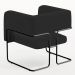 Kit 02 Poltronas Decorativas Scarlett D02 Base de Aço Preto Veludo Preto B-300 - Lyam Decor