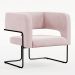 Kit 02 Poltronas Decorativas Scarlett D02 Base de Aço Preto Veludo Rosê B-305 - Lyam Decor