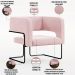 Kit 02 Poltronas Decorativas Scarlett D02 Base de Aço Preto Veludo Rosê B-305 - Lyam Decor