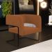 Kit 02 Poltronas Decorativas Scarlett D02 Base de Aço Preto Veludo Telha B-262 - Lyam Decor