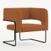 Kit 02 Poltronas Decorativas Scarlett D02 Base de Aço Preto Veludo Telha B-262 - Lyam Decor