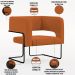 Kit 02 Poltronas Decorativas Scarlett D02 Base de Aço Preto Veludo Telha B-262 - Lyam Decor