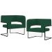 Kit 02 Poltronas Decorativas Scarlett D02 Base de Aço Preto Veludo Verde B-303 - Lyam Decor