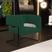 Kit 02 Poltronas Decorativas Scarlett D02 Base de Aço Preto Veludo Verde B-303 - Lyam Decor
