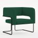Kit 02 Poltronas Decorativas Scarlett D02 Base de Aço Preto Veludo Verde B-303 - Lyam Decor