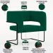 Kit 02 Poltronas Decorativas Scarlett D02 Base de Aço Preto Veludo Verde B-303 - Lyam Decor