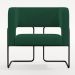 Kit 02 Poltronas Decorativas Scarlett D02 Base de Aço Preto Veludo Verde B-303 - Lyam Decor