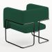 Kit 02 Poltronas Decorativas Scarlett D02 Base de Aço Preto Veludo Verde B-303 - Lyam Decor