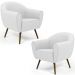 Kit 02 Poltronas Decorativas com Pés Palito Nina D02 Corano Branco C-12 - Lyam Decor