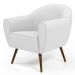 Kit 02 Poltronas Decorativas com Pés Palito Nina D02 Corano Branco C-12 - Lyam Decor