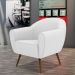 Kit 02 Poltronas Decorativas com Pés Palito Nina D02 Corano Branco C-12 - Lyam Decor