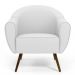 Kit 02 Poltronas Decorativas com Pés Palito Nina D02 Corano Branco C-12 - Lyam Decor