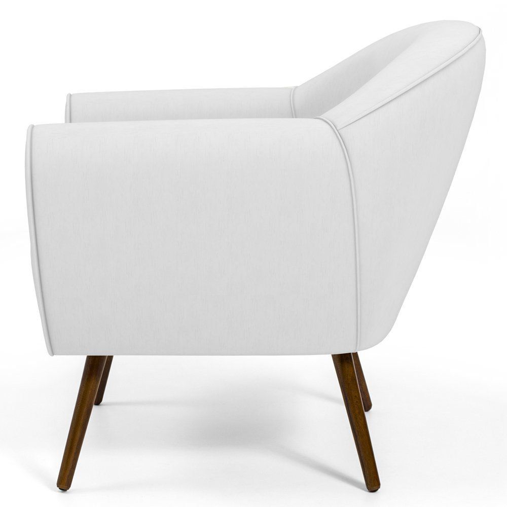 Kit 02 Poltronas Decorativas com Pés Palito Nina D02 Corano Branco C-12 - Lyam Decor