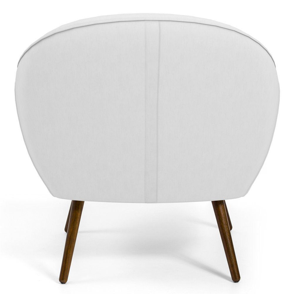 Kit 02 Poltronas Decorativas com Pés Palito Nina D02 Corano Branco C-12 - Lyam Decor