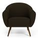 Kit 02 Poltronas Decorativas com Pés Palito Nina D02 Corano Marrom C-34 - Lyam Decor