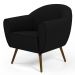 Kit 02 Poltronas Decorativas com Pés Palito Nina D02 Corano Preto C-05 - Lyam Decor