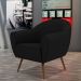 Kit 02 Poltronas Decorativas com Pés Palito Nina D02 Corano Preto C-05 - Lyam Decor