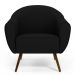 Kit 02 Poltronas Decorativas com Pés Palito Nina D02 Corano Preto C-05 - Lyam Decor