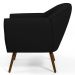 Kit 02 Poltronas Decorativas com Pés Palito Nina D02 Corano Preto C-05 - Lyam Decor