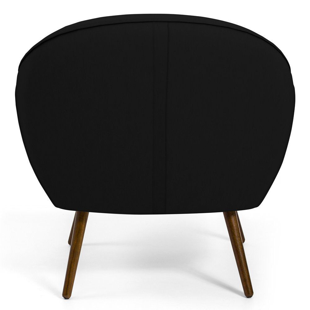 Kit 02 Poltronas Decorativas com Pés Palito Nina D02 Corano Preto C-05 - Lyam Decor