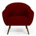 Kit 02 Poltronas Decorativas com Pés Palito Nina D02 Veludo Marsala C-278 - Lyam Decor