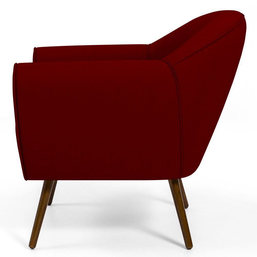 Kit 02 Poltronas Decorativas com Pés Palito Nina D02 Veludo Marsala C-278 - Lyam Decor