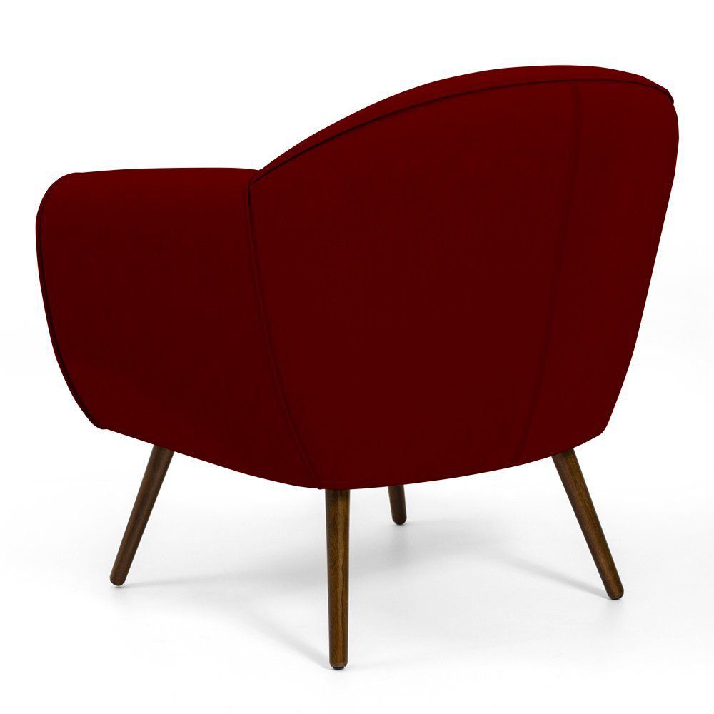 Kit 02 Poltronas Decorativas com Pés Palito Nina D02 Veludo Marsala C-278 - Lyam Decor