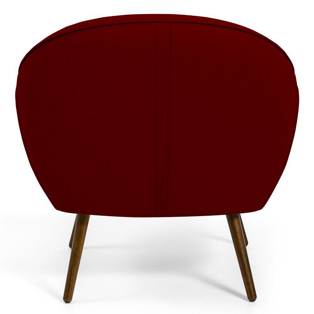Kit 02 Poltronas Decorativas com Pés Palito Nina D02 Veludo Marsala C-278 - Lyam Decor
