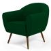 Kit 02 Poltronas Decorativas com Pés Palito Nina D02 Veludo Verde Liso C-303 - Lyam Decor