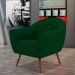 Kit 02 Poltronas Decorativas com Pés Palito Nina D02 Veludo Verde Liso C-303 - Lyam Decor