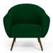 Kit 02 Poltronas Decorativas com Pés Palito Nina D02 Veludo Verde Liso C-303 - Lyam Decor