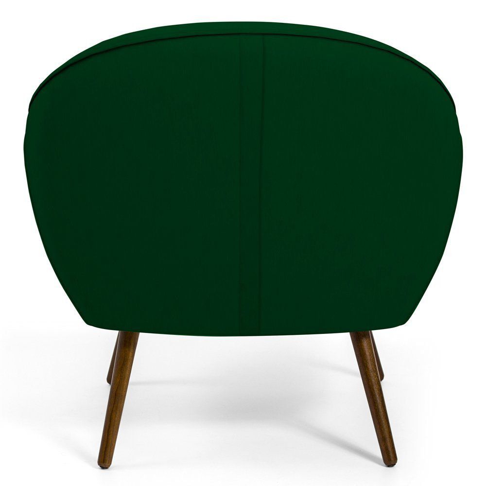 Kit 02 Poltronas Decorativas com Pés Palito Nina D02 Veludo Verde Liso C-303 - Lyam Decor