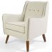 Kit 02 Poltronas Decorativas com Pés de Madeira Taroba D02 Algodão Bege C-381 - Lyam Decor