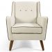 Kit 02 Poltronas Decorativas com Pés de Madeira Taroba D02 Algodão Bege C-381 - Lyam Decor