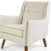 Kit 02 Poltronas Decorativas com Pés de Madeira Taroba D02 Algodão Bege C-381 - Lyam Decor
