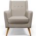 Kit 02 Poltronas Decorativas com Pés de Madeira Taroba D02 Linho Bege C-107 - Lyam Decor