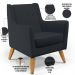 Kit 02 Poltronas Decorativas com Pés de Madeira Taroba D02 Linho Chumbo D-465 - Lyam Decor