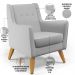 Kit 02 Poltronas Decorativas com Pés de Madeira Taroba D02 Linho Cinza D-315 - Lyam Decor