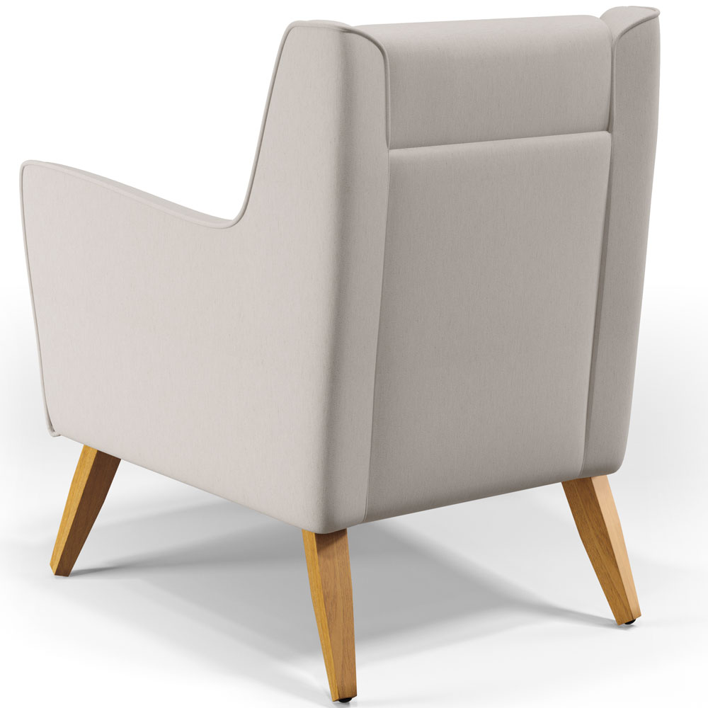 Kit 02 Poltronas Decorativas com Pés de Madeira Taroba D02 Veludo Bege C-309 - Lyam Decor