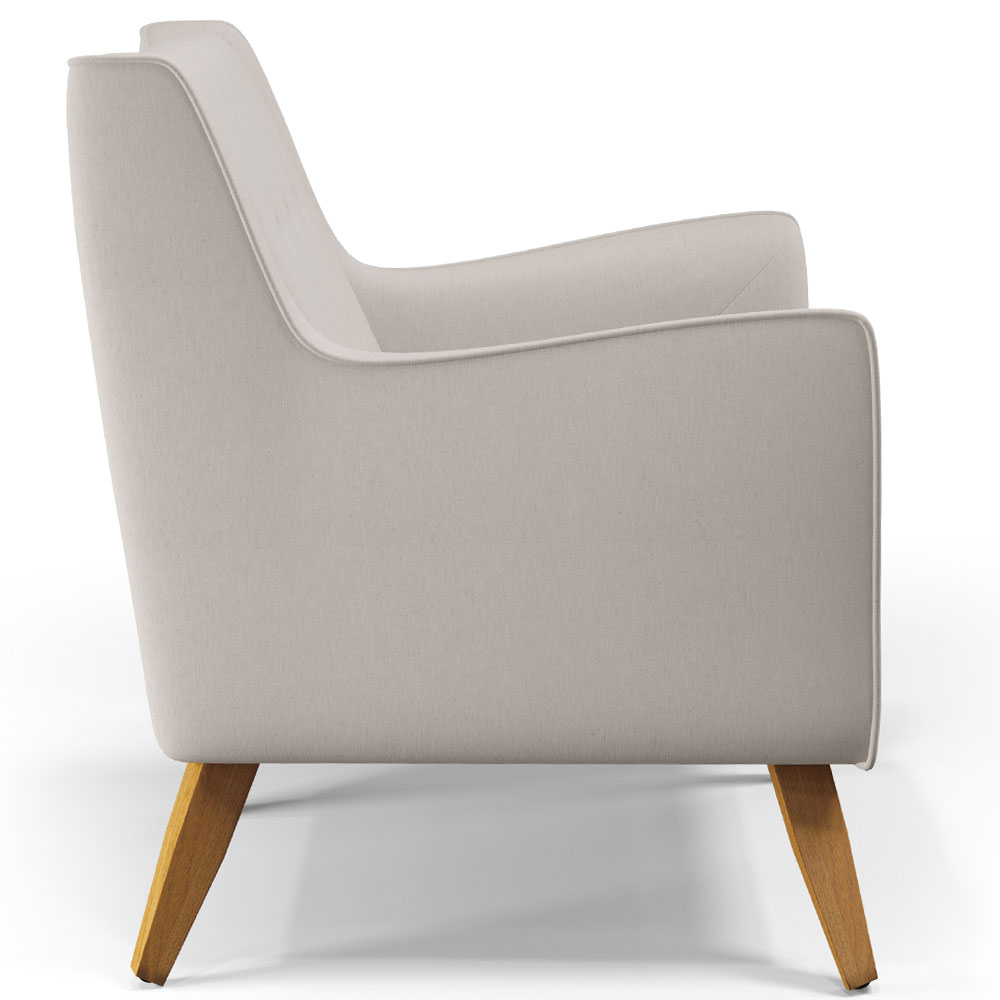 Kit 02 Poltronas Decorativas com Pés de Madeira Taroba D02 Veludo Bege C-309 - Lyam Decor