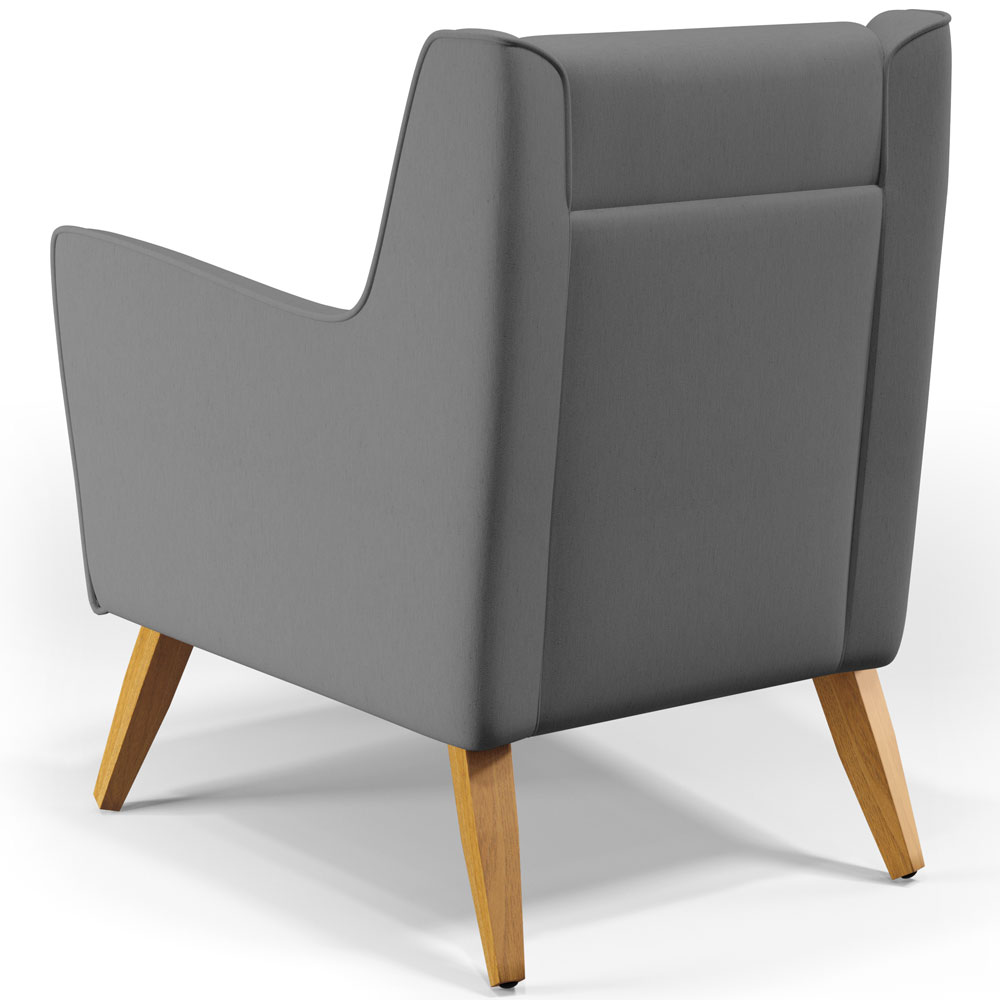 Kit 02 Poltronas Decorativas com Pés de Madeira Taroba D02 Veludo Cinza C-317 - Lyam Decor