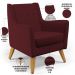 Kit 02 Poltronas Decorativas com Pés de Madeira Taroba D02 Veludo Marsala C-278 - Lyam Decor