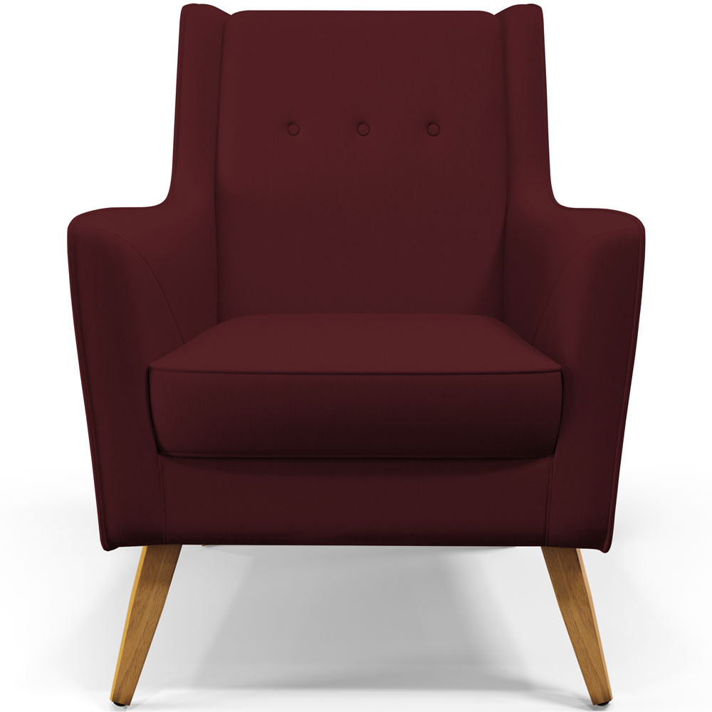 Kit 02 Poltronas Decorativas com Pés de Madeira Taroba D02 Veludo Marsala C-278 - Lyam Decor