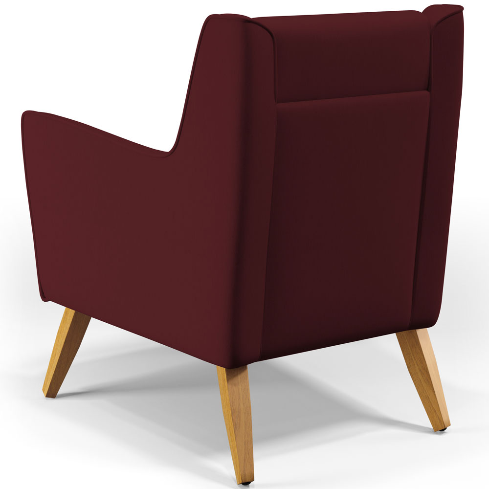 Kit 02 Poltronas Decorativas com Pés de Madeira Taroba D02 Veludo Marsala C-278 - Lyam Decor
