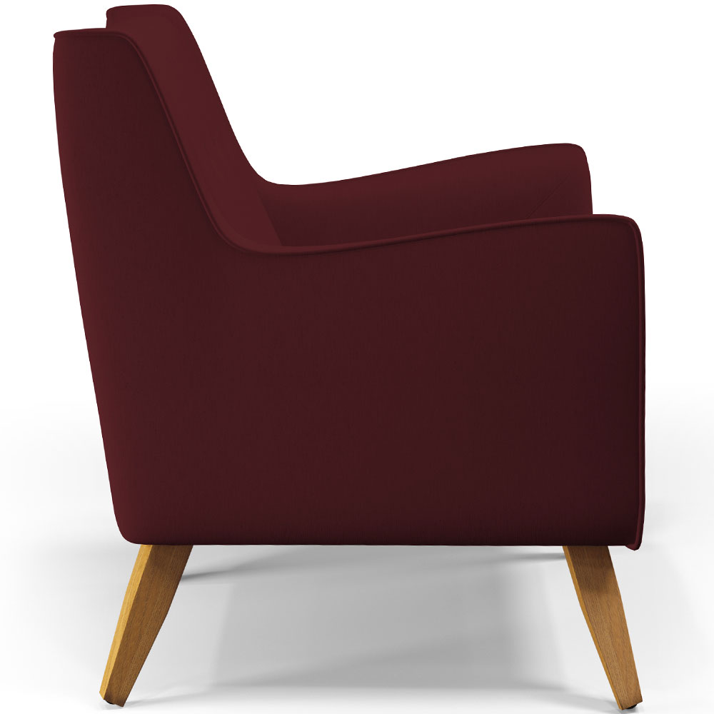 Kit 02 Poltronas Decorativas com Pés de Madeira Taroba D02 Veludo Marsala C-278 - Lyam Decor